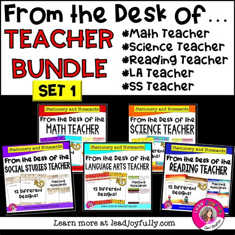 FROM THE DESK OF…TEACHER BUNDLE (Set 1): Stationery with Matching Note ...