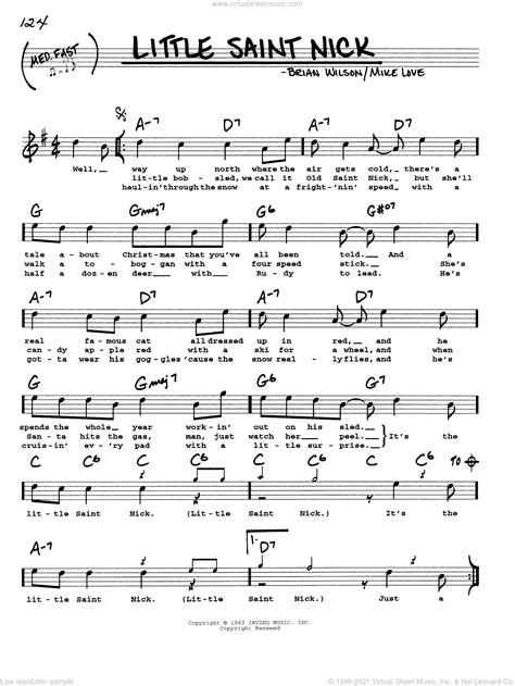 Little Saint Nick sheet music (real book with lyrics) (PDF)