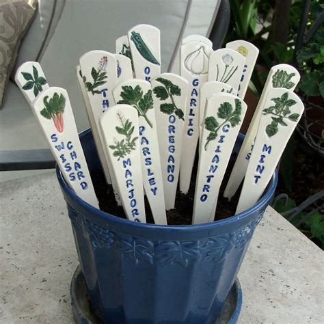 Image result for ceramic garden marker | Garden markers, Ceramics, Herbs