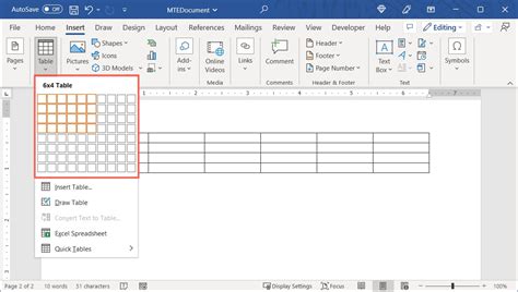 How To Create And Customize Tables In Microsoft Word How To Construct A ...