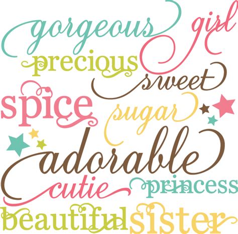 Girl Words Set SVG cutting files for scrapbooking paper crafts girl svg cuts free svgs