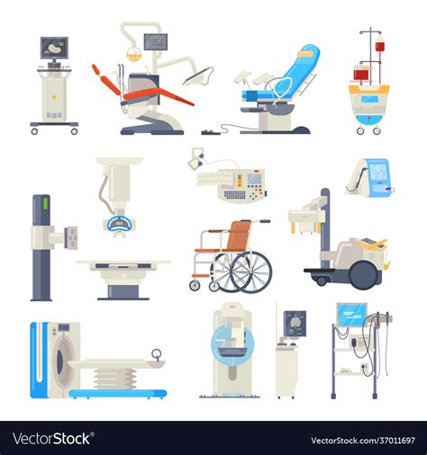 Set hospital medical equipment medical devices Vector Image