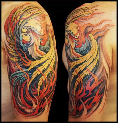 Phoenix rising from ashes tattoo by Ray Jerez @ Inborn Tattoo, NYC ...