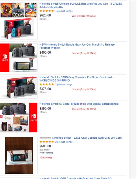 Nintendo Switch Going For Absurd Prices on eBay