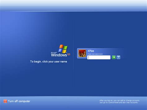 The logon Screen - XPize - MSFN