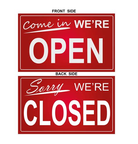 OPEN CLOSED SIGN Store Open Closed Sign Red Open Closed