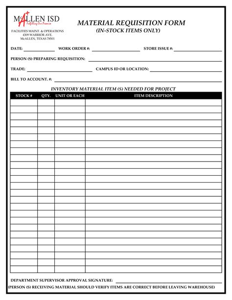 Material Requisition Form | Templates at allbusinesstemplates.com