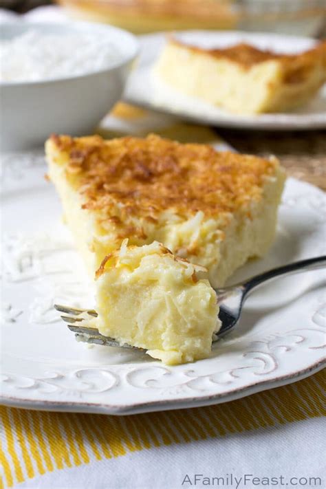 Crustless Coconut Custard Pie - A Family Feast®