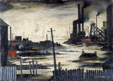 The Works of Laurence Stephen Lowry: 1935 - River Scene (Industrial Landscape)