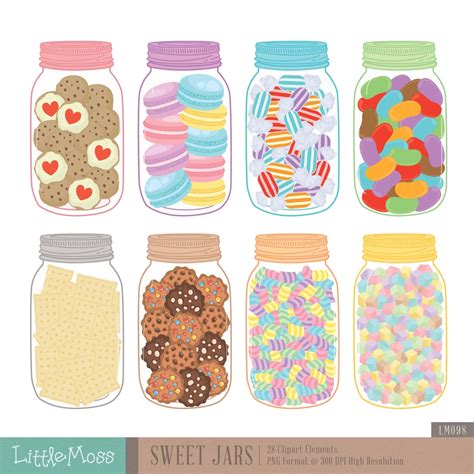 Sweet Jars Digital Clipart Cookie Jar Clipart Candy Jar | Etsy