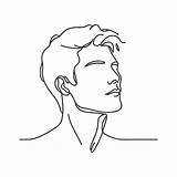 Premium Vector  One Line Continuous Art of Handsome Man portrait A sketch template