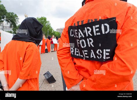 Human rights activists protesting for the closure of Guantanamo Bay ...