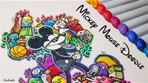 MICKEY MOUSE DOODLE | Doodles # 11 | Copic Markers - YouTube