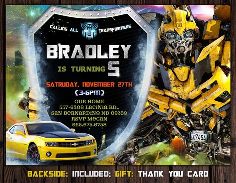 Transformers invitation Transformers birthday invitation | Etsy