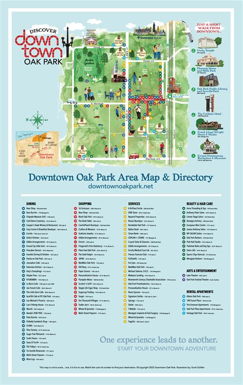 Downtown Oak Park Illustrated Map & Directory - Downtown Oak Park