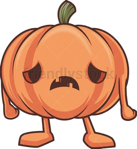 Sad Jack O Lantern Cartoon Clipart Vector - FriendlyStock