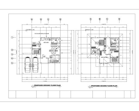 Two Storey House - Complete CAD Plan - Construction Documents And Templates