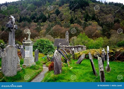 Catholic Monastery Ruins, Glendalough, Ireland Stock Photo - Image of ...