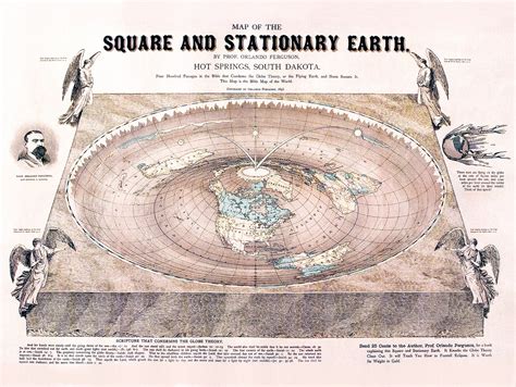 Buy Flat Earth - of the Square and Stationary Earth -Orlando Ferguson- 24" x 18" Peach Washed ...