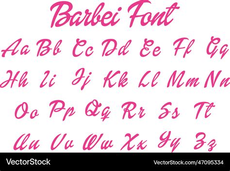 Barbie alphabet svg font Royalty Free Vector Image