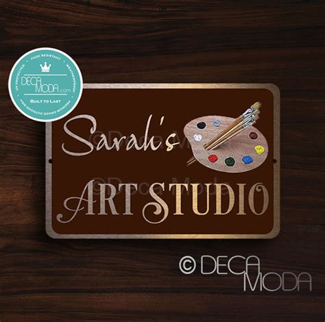 Art Studio Sign Personalized Signs Brushed Bronze and Copper - Etsy UK