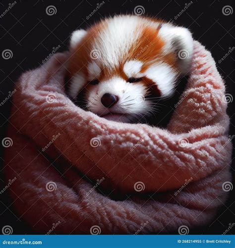 Sleeping baby Red Panda stock illustration. Illustration of resting ...