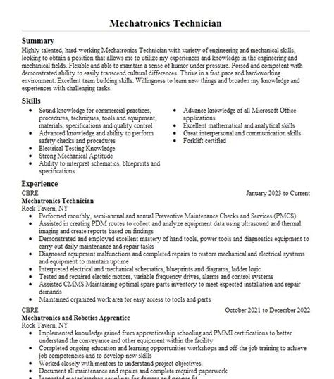 Mechatronics Engineer Objectives | Resume Objective