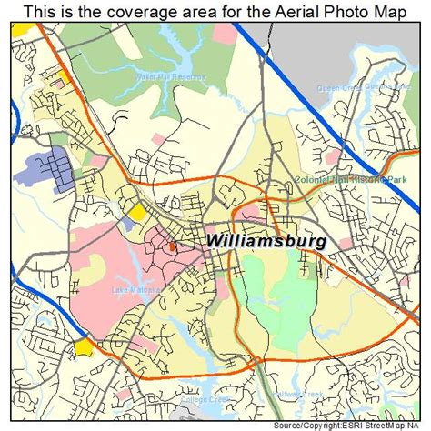 Aerial Photography Map of Williamsburg, VA Virginia