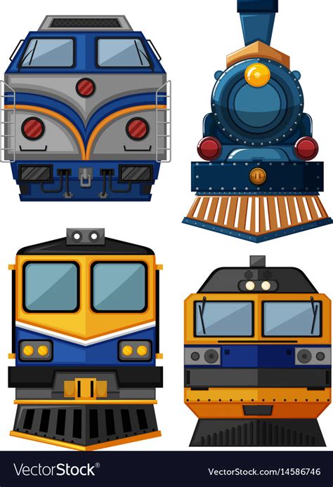 Different types of trains Royalty Free Vector Image