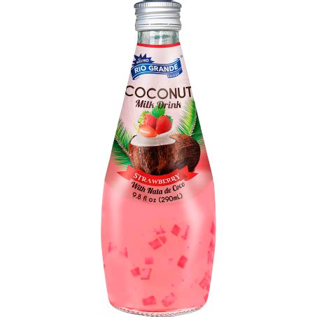 Coconut Milk Drink Strawberry with Nata de Coco