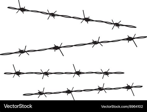 Barbed wire silhouette3 Royalty Free Vector Image