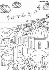 Creative Sights – Santorini Favoreads Coloring Club sketch template