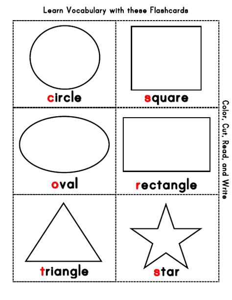 English Vocabulary Flashcards - Shapes Download Printable PDF ...