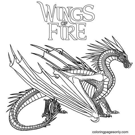 Icewing Dragon Wings of Fire Coloring Page - Free Printable Coloring Pages