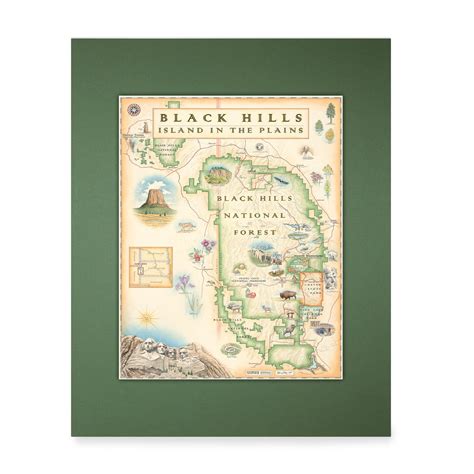 Black Hills National Forest Map Art Prints, Posters, Puzzles