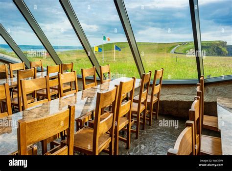 Cafe inside the Visitor Center at Cliffs of Moher Ireland Stock Photo - Alamy