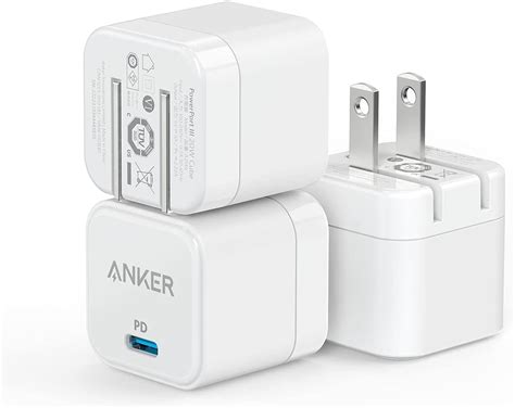 Anker USB C Charger, 3-Pack 20W Fast Charger (Foldable Plug)