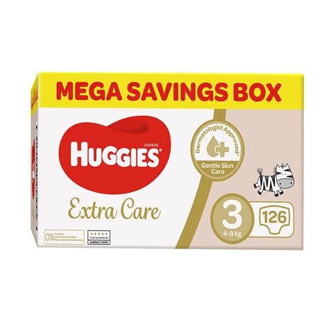 Huggies Diaper Extra Care Mega Box Size 3, 4-9kg 126pcs Online at Best Price | Baby Nappies ...