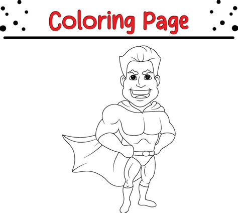 Coloring book page for children, kids Superhero 36714445 Vector Art at ...