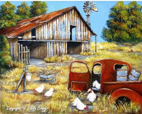 12-Beaux tableaux de Stella Bruwer | Barn pictures, Farm art, Barn painting