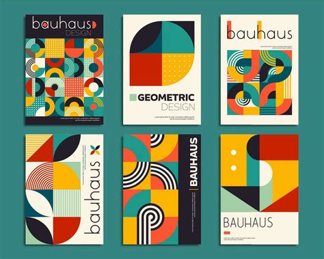 Geometric Bauhaus posters with abstract patterns 27973675 Vector Art at Vecteezy