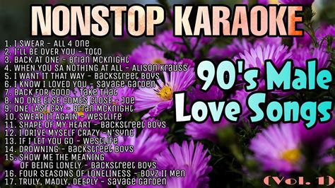 90s MALE LOVE SONGS (Vol. 1) | Nonstop Karaoke - YouTube