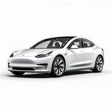 Premium AI Image | Car Isolated on White Background Tesla Model 3 White Car Blank Clean on White ...