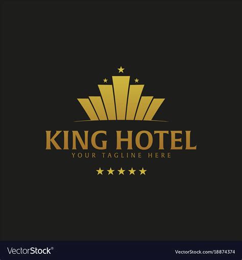 King hotel logo and emblem logo Royalty Free Vector Image