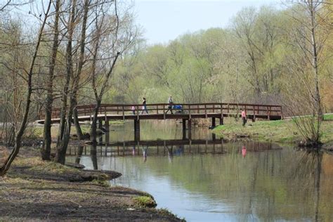 A wooden bridge over Yauza river - Moscow