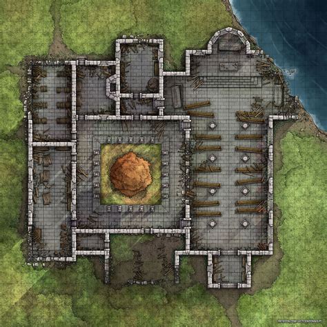 [Art] Abbey of the Golden Leaf (Battle Map) : r/DnD