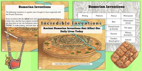 Ancient Sumerian Inventions Activity PowerPoint - ancient sumer