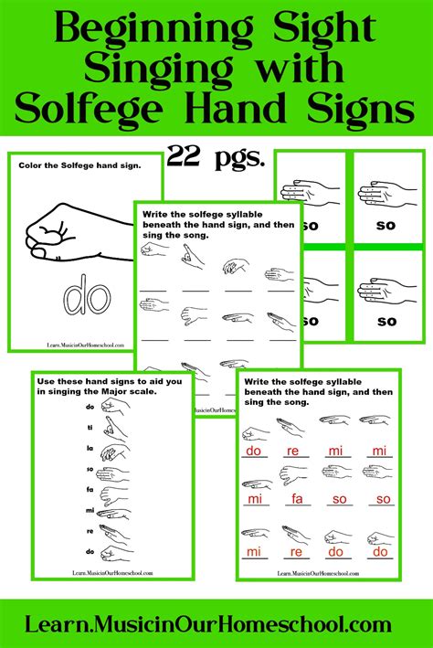 Beginning Sight Singing Video Lesson with Solfege Hand Signs printable