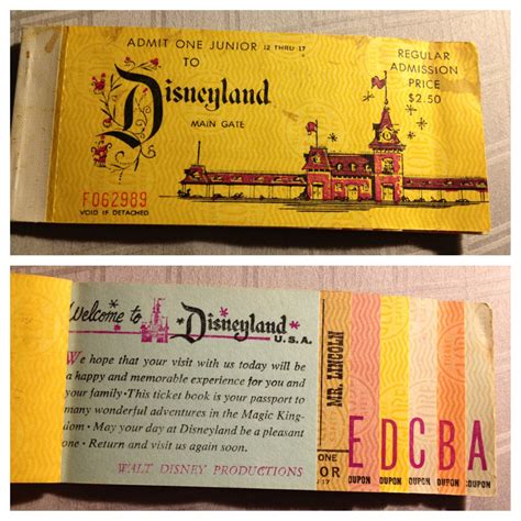 Vintage Disneyland Ticket Book from 1969