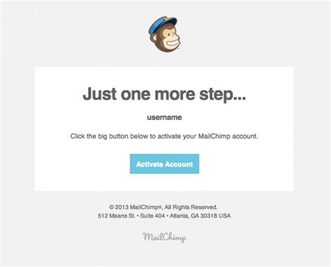 Account Activation Email Design from MailChimp from MailChimp - Desktop Email View | Really Good ...